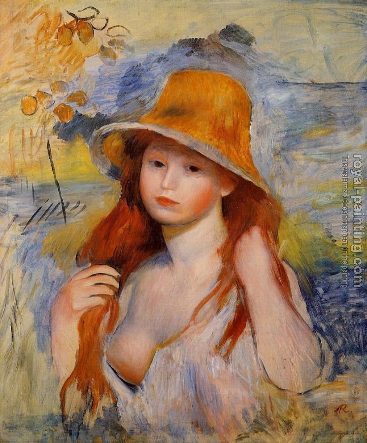 Pierre Auguste Renoir : Young Woman in a Straw Hat II